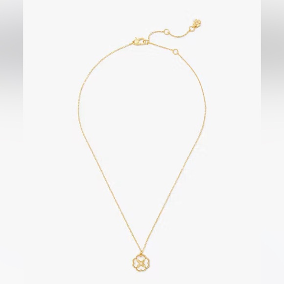 Kate Spade Gold and Cream Floral Pendant Necklace - Picture 4 of 4